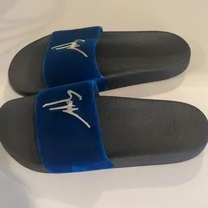 Authentic Giuseppe’s men’s slippers, size 42 Giuseppe Zanotti Blue Suede Charm Smoking Slippers Size 41  main image 4